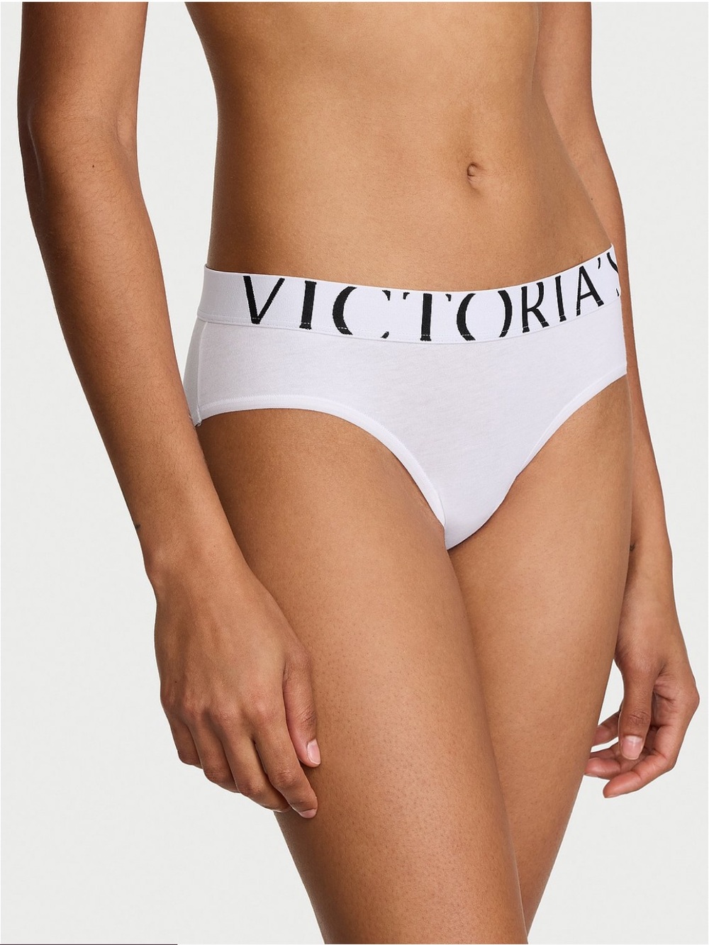 Victoria's Secret exploded logo White Hiphugger panty medium new with tags